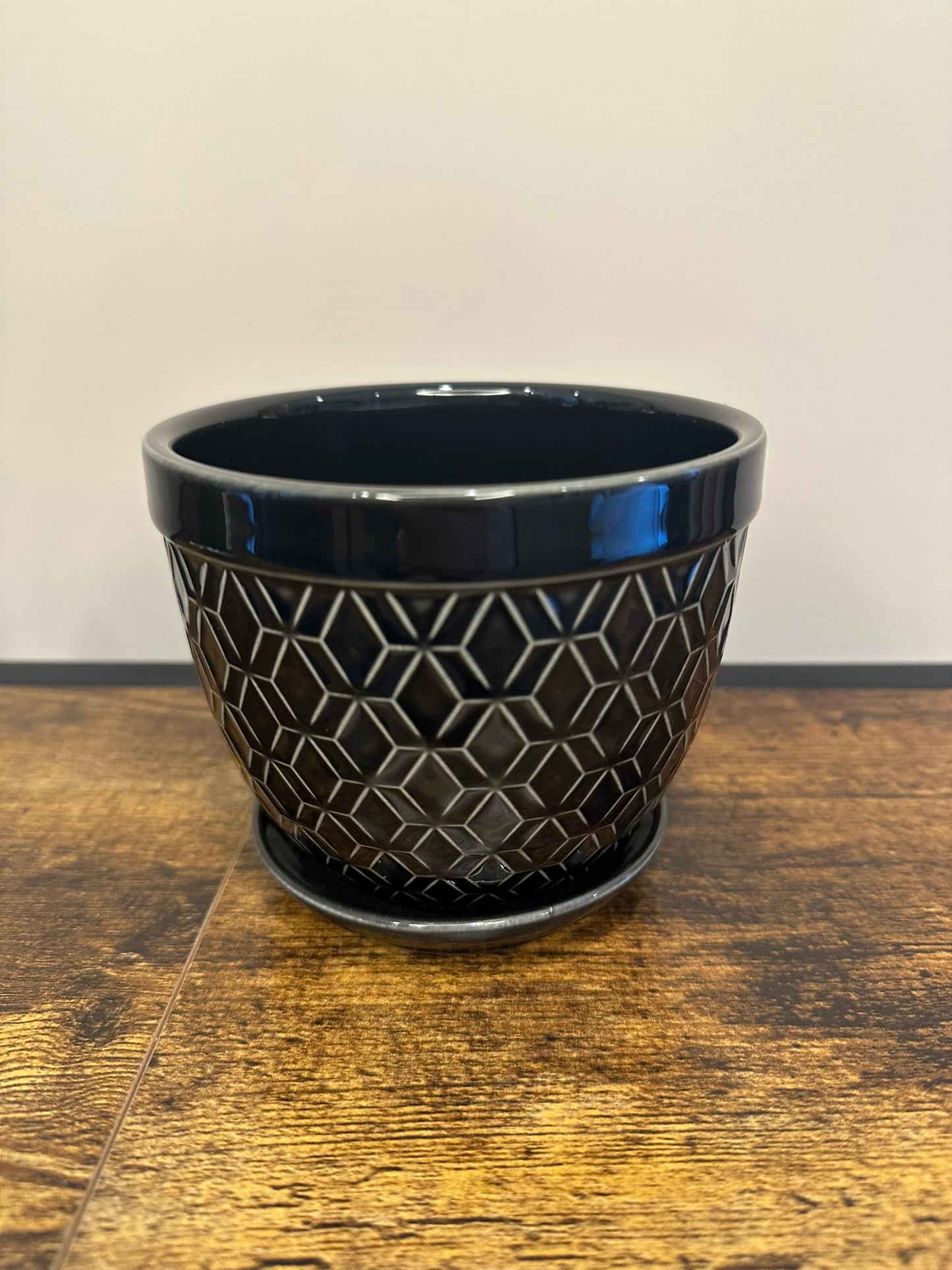 Black Ceramic Pot - 4 inches