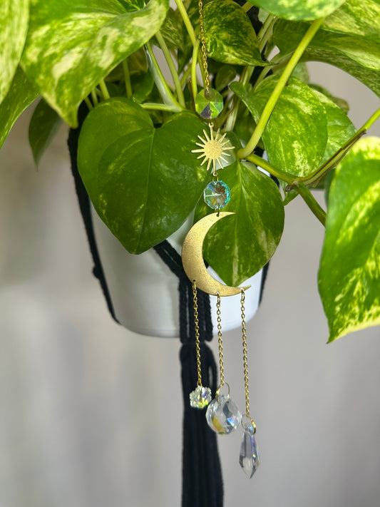 Gold Hanging Basket Suncatcher