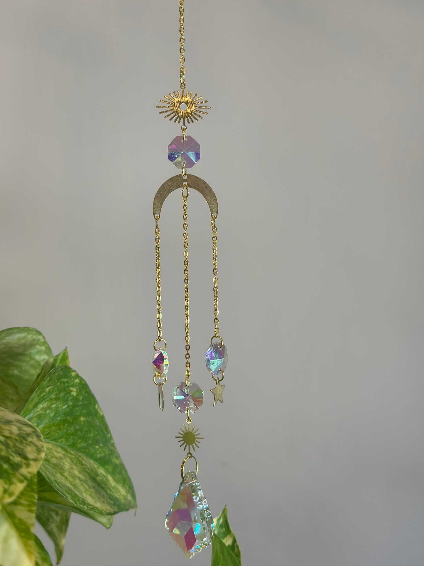 Gold Hanging Basket Suncatcher