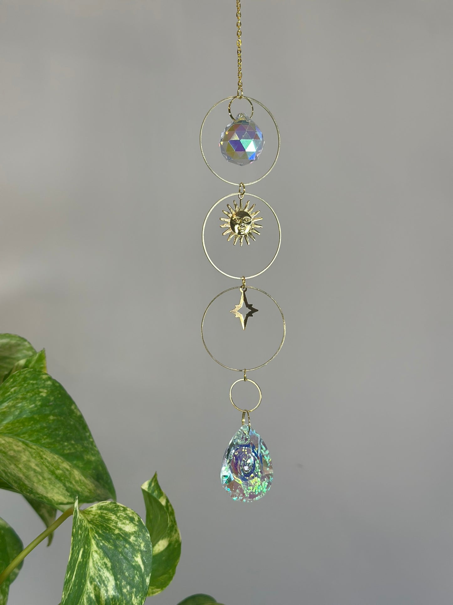 Gold Hanging Basket Suncatcher