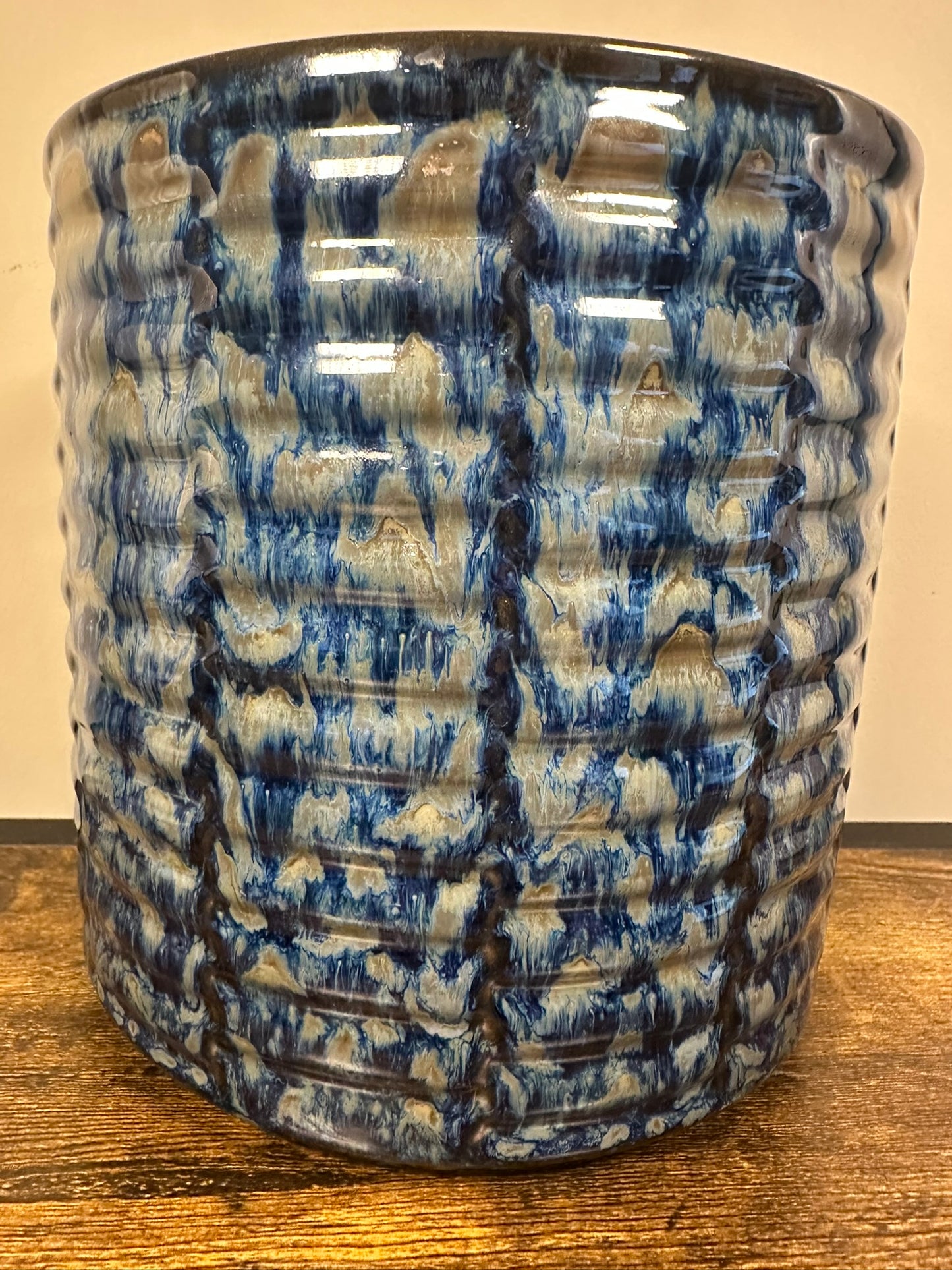 Blue Ceramic Pot - 6 inch