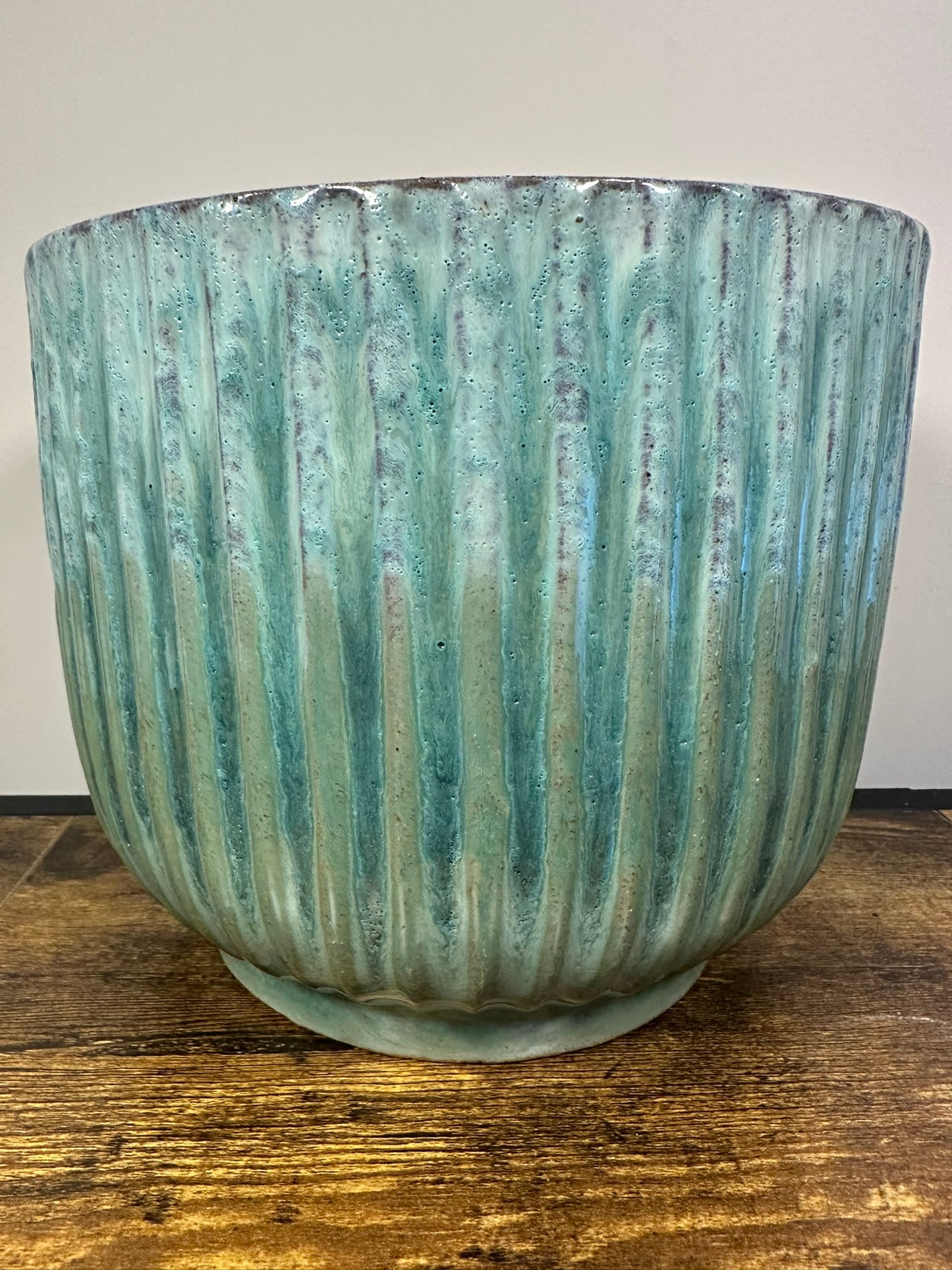 Turquoise Ceramic Pot - 8 inch