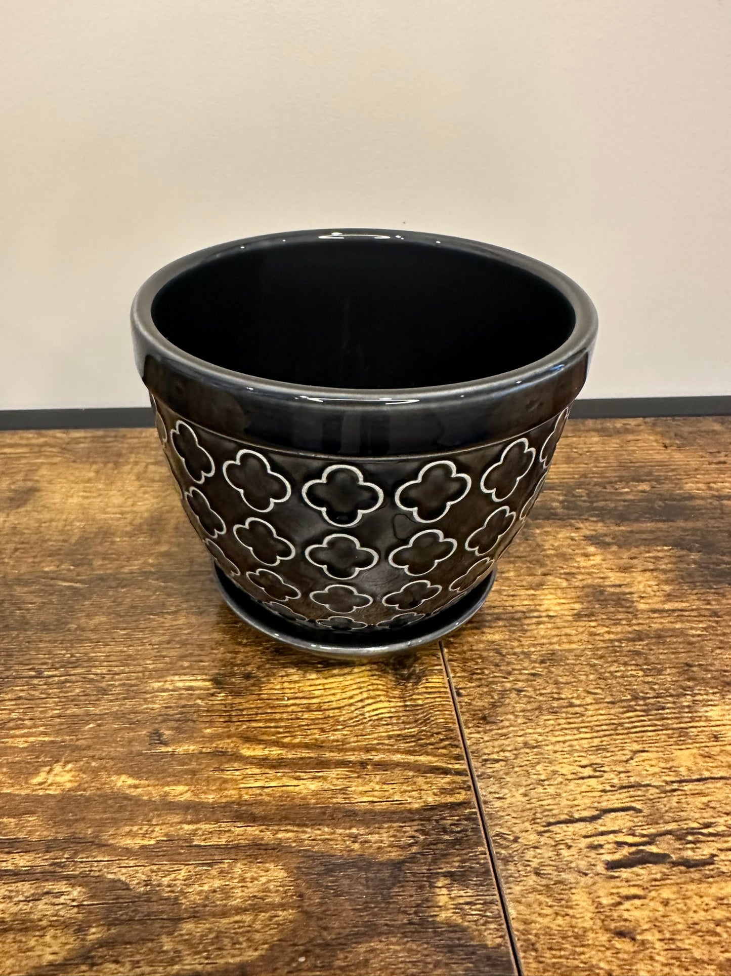 Black Ceramic Pot - 4 inches