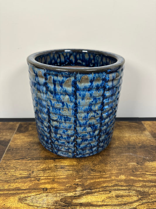 Blue Ceramic Pot - 6 inch