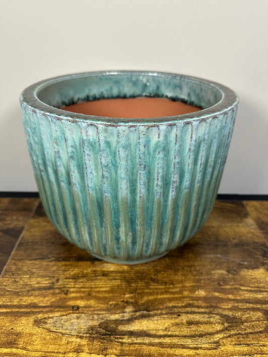 Turquoise Ceramic Pot - 8 inch